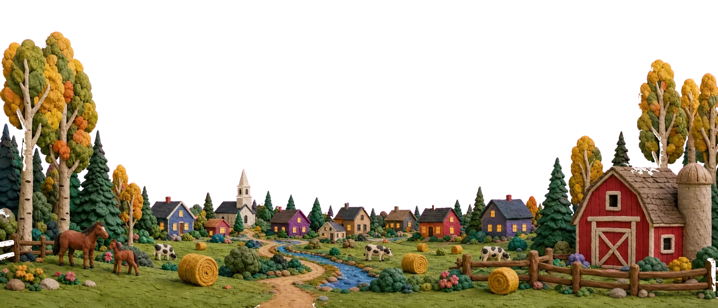Heber City sculpted from clay: green fields, a little town, a red barn
